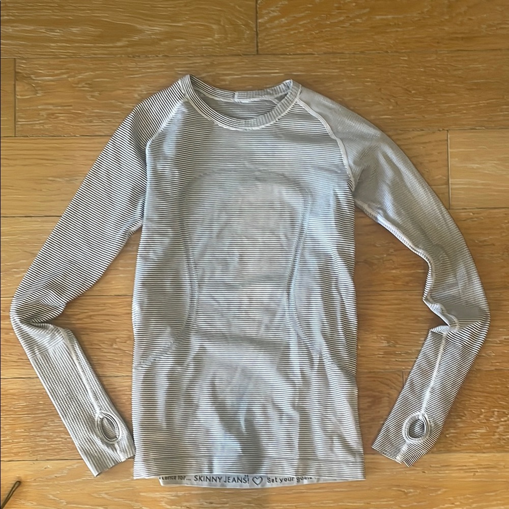 Lululemon Athletica Gray Striped Top